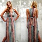 CARTER MAXI DRESS 
Style #2120
100% Silk
Size:  XS-L 
Color:  *Shoreline Print -  Shell - Cactus

