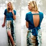 SYDNEY MAXI DRESS
Style #2130
100% Silk
Size:  XS-L
Color:  *Dark Teal/Riverside Print - Shell/Shoreline Print